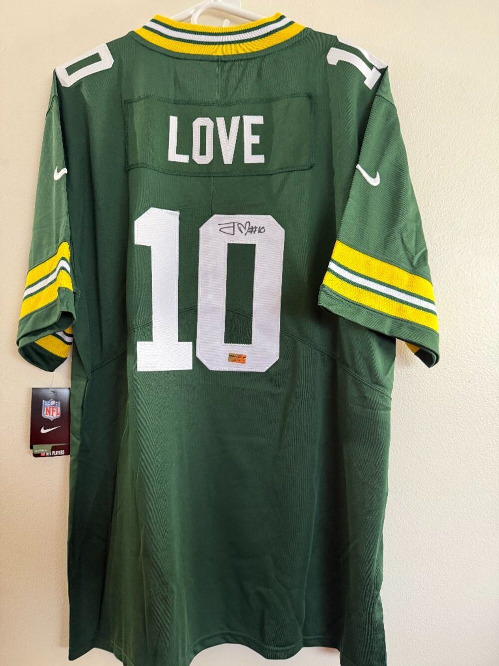JORDAN LOVE SIGNED GREEN BAY PACKERS QB AUTOGRAPHED NIKE JERSEY W/COA - XL 23-03